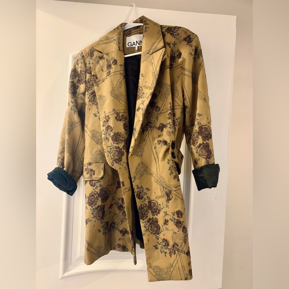 Ganni Floral Brocade Blazer